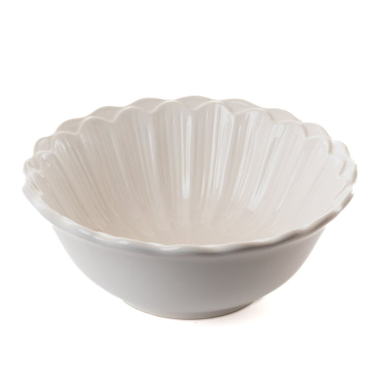 Grand Saladier Blanc PÉTALE en Faïence maryse cuisine 1