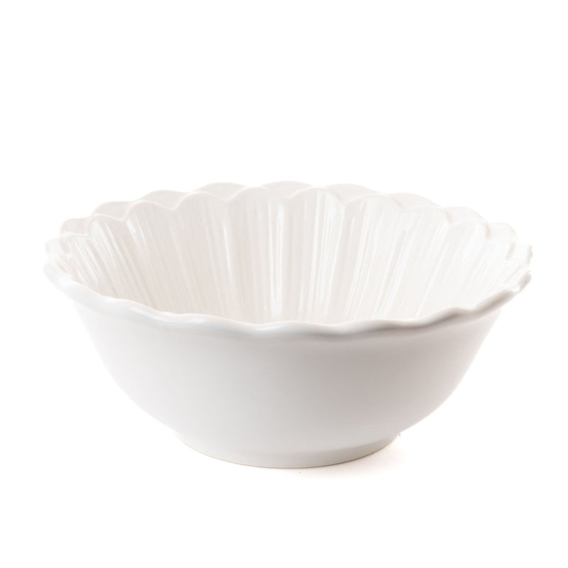 Grand Saladier Blanc PÉTALE en Faïence maryse cuisine 2